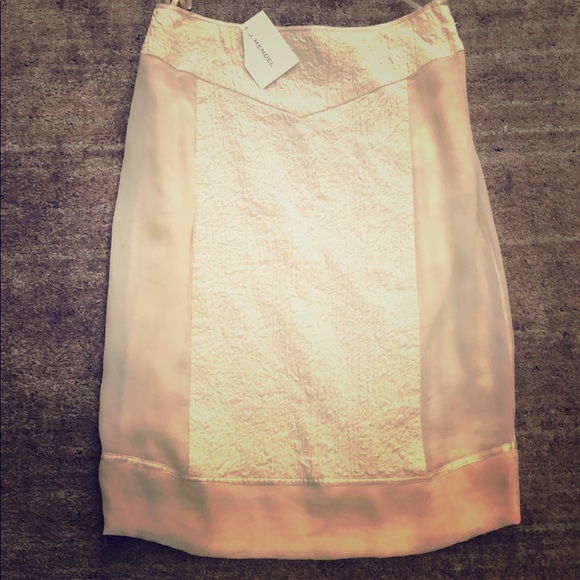 J Mendel Silk Cream Skirt size 6